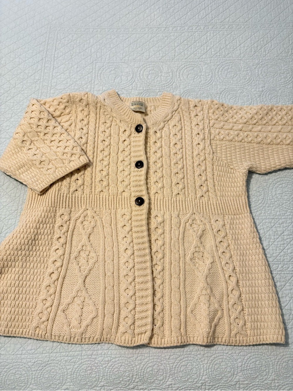 Aran merino wool cardigan. Size XXL.